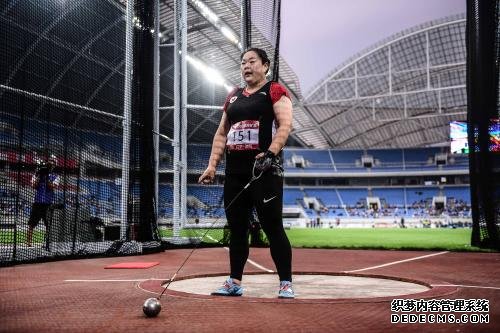 王峥在女子链球决赛投出76米26创下本赛季亚洲最佳。组委会供图